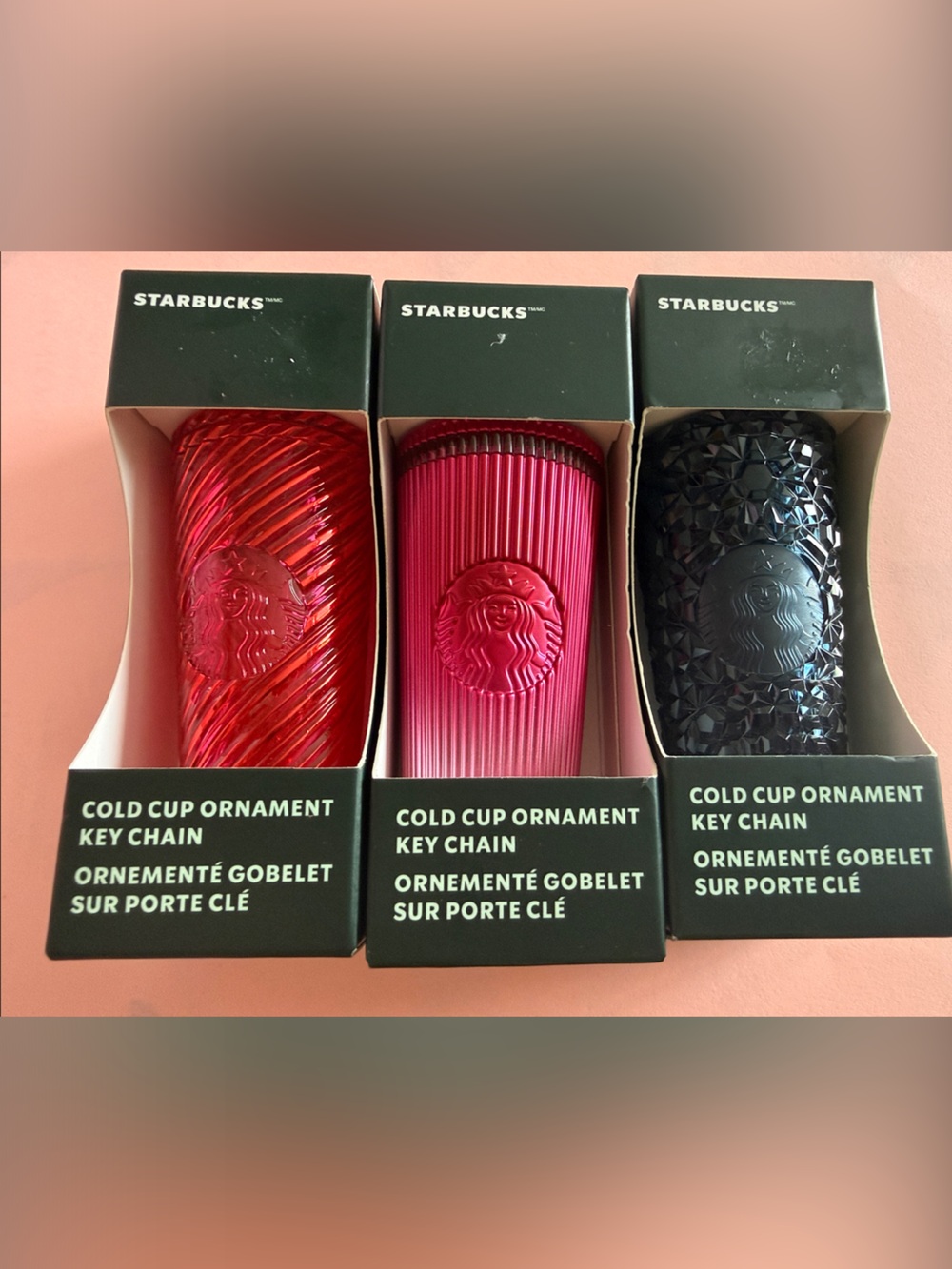 Starbucks Cold Cup Ornament Keychain Set of 3 – New in Boxes